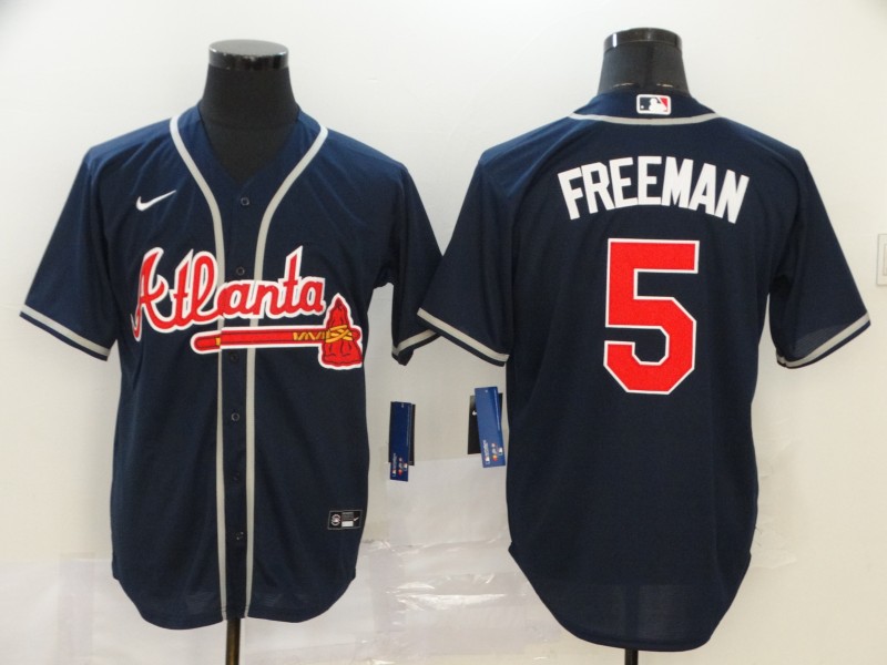Men's Atlanta Braves Freedie Freeman #5 MLB White Jersey